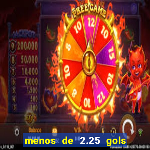 menos de 2.25 gols o que significa